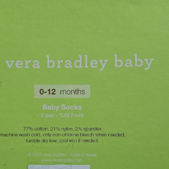 Vera Bradley Baby Socks - Tutti Frutti - Picture 2 of 6